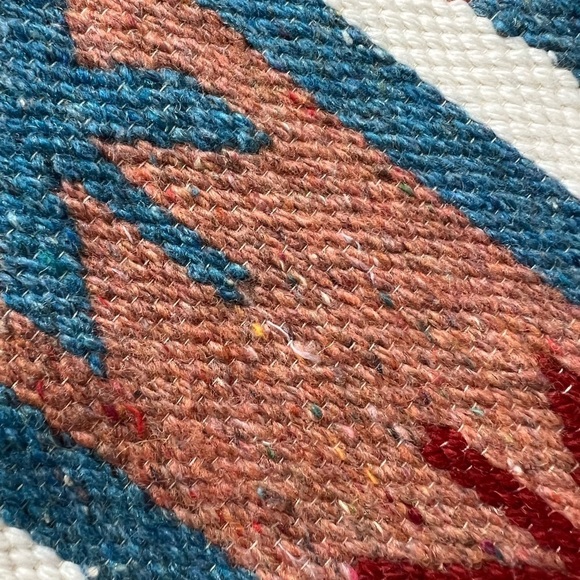 Vintage Peruvian Weave Hook Rug Tapestry South American Alpaca Andes Farmer - Picture 4 of 5